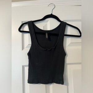 Skim Cotton Rib Tank Black Small